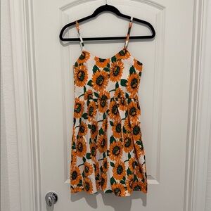 SHEIN Sunflower Print Tank Mini Dress